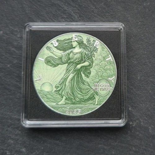 2025 American Eagle Colorized Freedom Dollar 1 oz 999 Silver Bullion Coin + COA