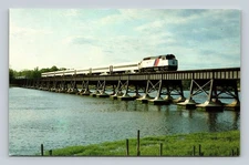 NJ Transit F40PH Train on Navesink River Trestle Red Bank 1983