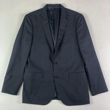 J Crew Ludlow Loro Piana Suit Jacket Men 40R Slim Super 120 Wool Black Pinstripe