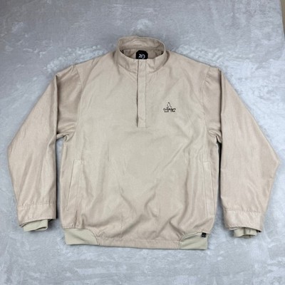 Zero Restriction Pullover Jacket Men XL Tan 1/4 Zip Faux Suede Lightweight Golf
