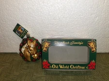 Blown Glass CHAMPION GOLDEN HORSE Ornament NEW w/Box MERCK OLD WORLD CHRISTMAS
