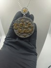 "SELF MADE" Circular Statement Pendant Necklace Iced Out Gold Silver Tone — photo 2
