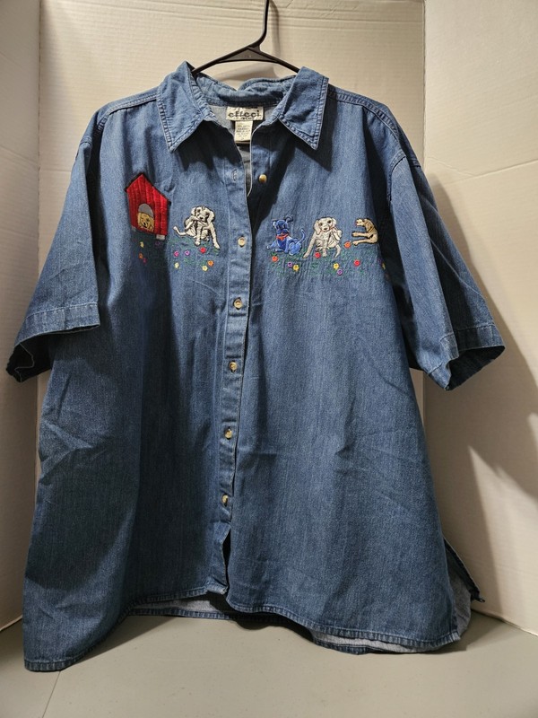 Creazioni Effeci Plus Size 2X 100% Cotton  Multicolored Embroidered Woman