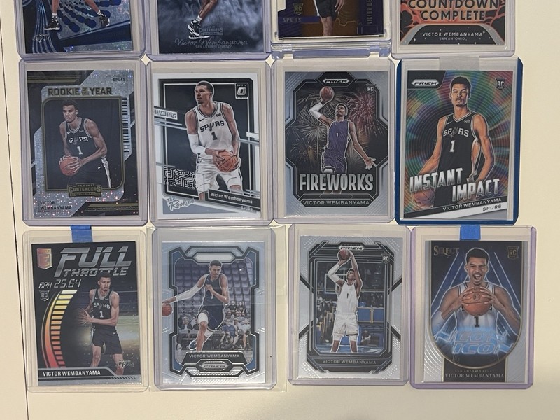 Victor Wembanyama Numbered Panini Topps Rookie 18 Card Lot Prizm Select Donruss