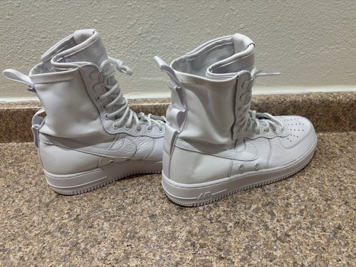 Special Force Nike Air Force One Triple White Leather High Tops Size 9.5 - Picture 2 of 7