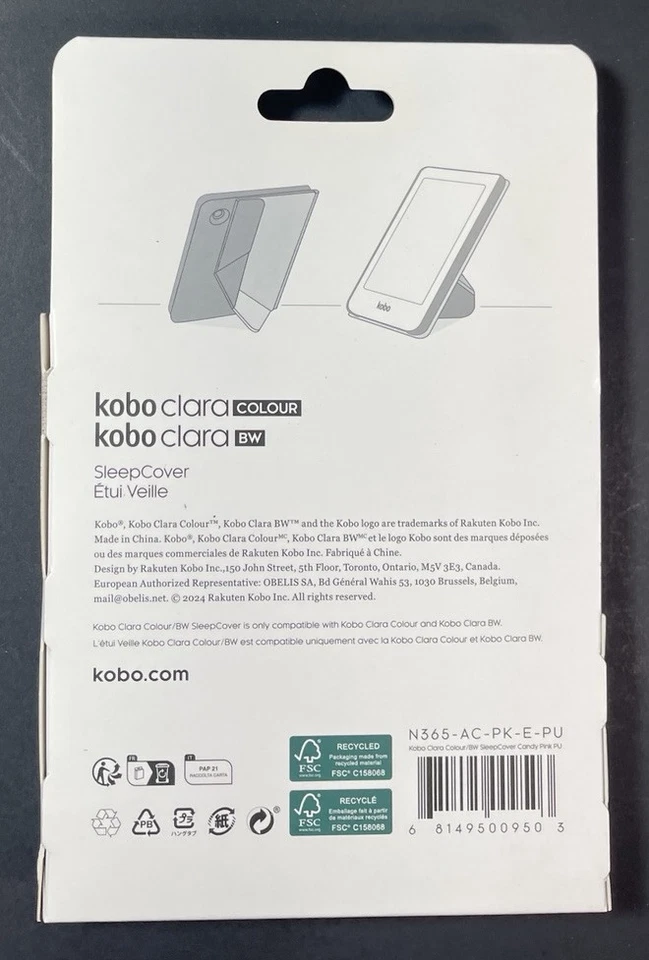 Funda para dormir oficial Kobo Clara color/BW [rosa caramelo] NUEVA Foto 2 de 4