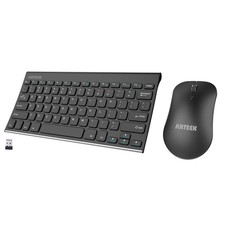 Arteck 2.4G Wireless Keyboard and Mouse Combo Ultra Compact Slim Stainless Fu...