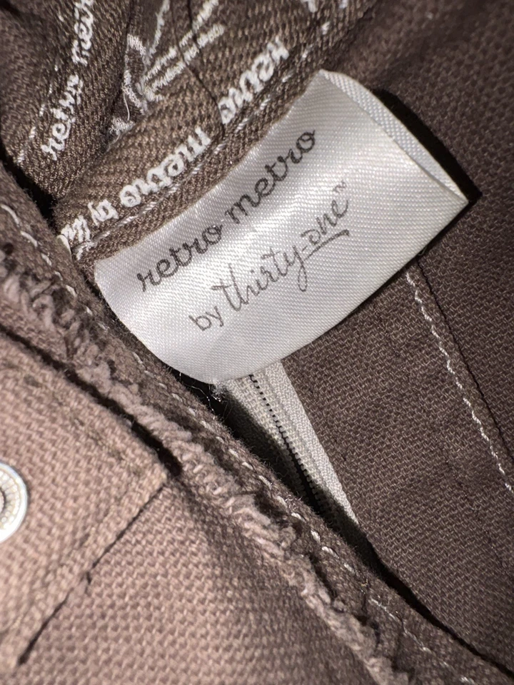 Сумка через плечо Thirty-One ретро Metro коричневая холщовая с цветочной вышивкой богемная сумочка - Изображение 3 из 4