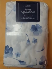 Vintage JC Penny Home Expression 230 TC Blue Watercolor Standard Pillowcases