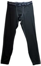 Layer 8 Performance Mens Qwick Dry Tights Pants Stretch Size L Black Athletic