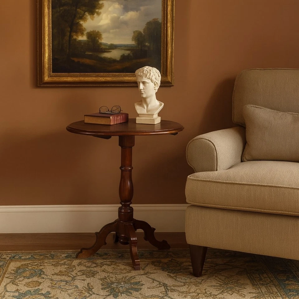 Table Basse Ancienne Noyer Italie du XIXe Siècle Originale - Photo 2/4