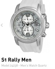 Invicta 24238 Men's S1 Rally Silver Dial White Rubber Band Chrono Watch