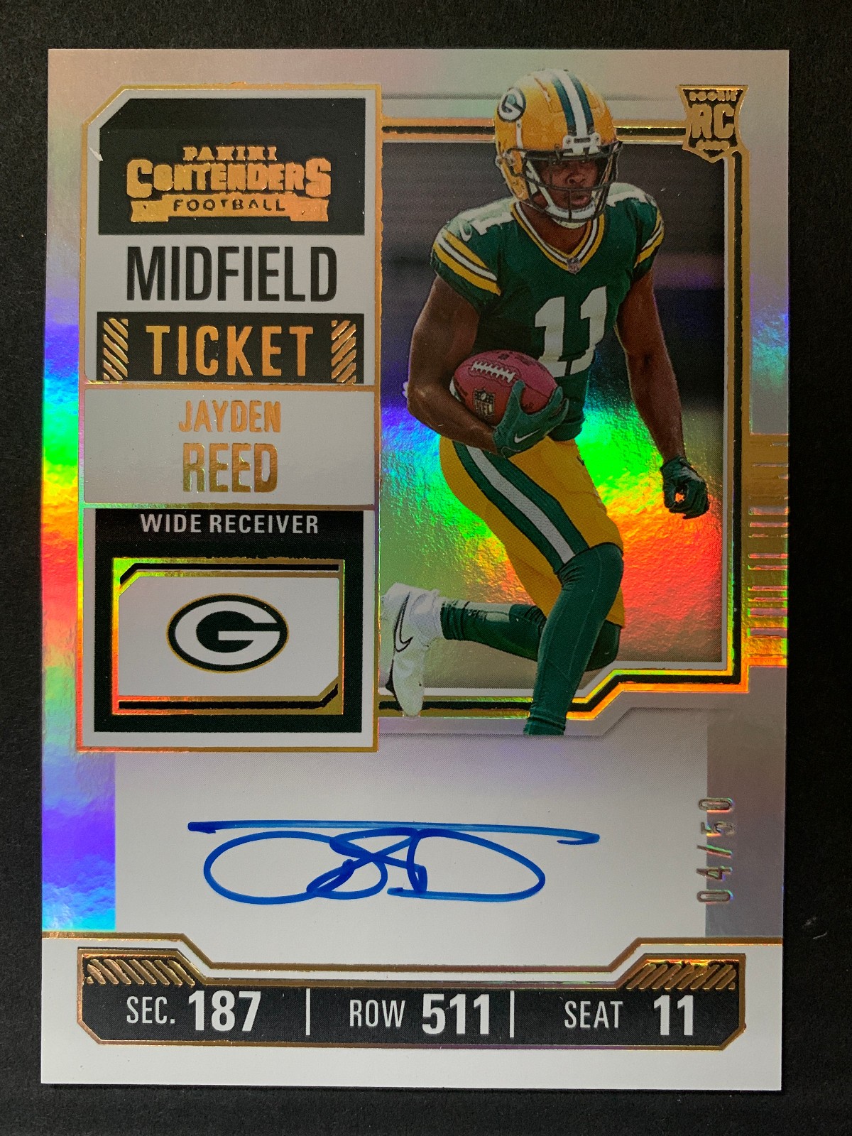 2023 Contenders Rookie Ticket Variation #118 Jayden Reed /50 RC Auto Autograph