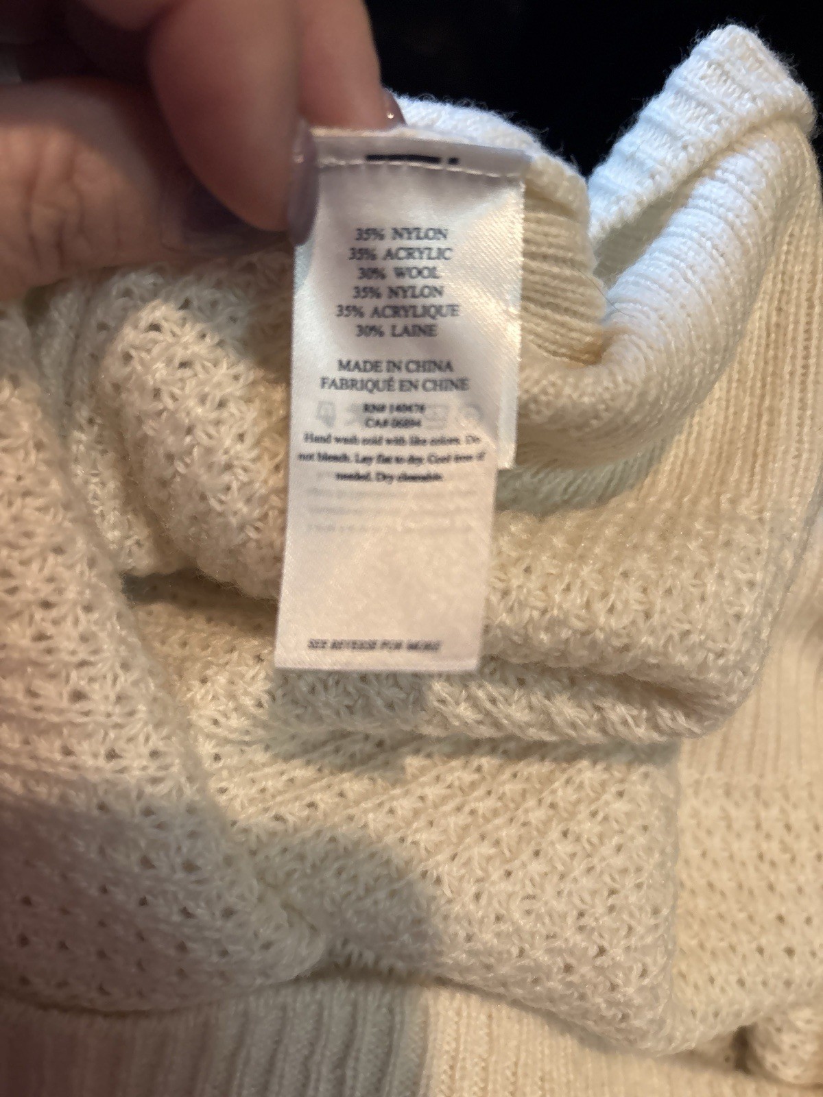 Faherty Throwback Crew Wisp Waffle Sweater Cream … - image 6