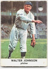 1961 Golden Press Hall of Fame Baseball Stars #29 Walter Johnson POOR PUNCH HOLE
