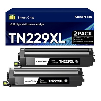 TN229 / TN229XL High Yield Toner Cartridge (2-Black) Replacement for Brother ...