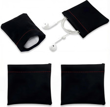 2 Pcs Earphone Pouch PU Leather Headphone Storage Bag With Universal Spring Bag