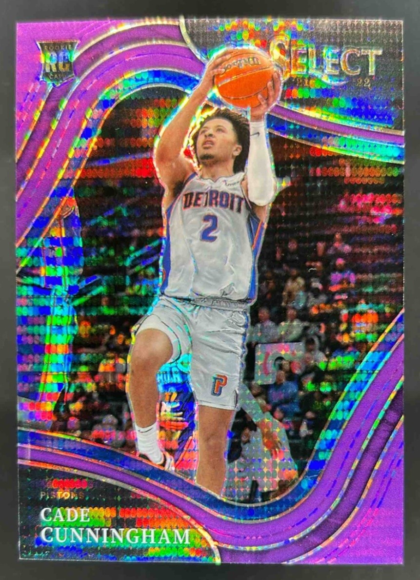 2021-22 Select Cade Cunningham Neon Purple Pulsar Prizm FOTL RC Courtside #1/5