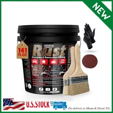 Rust Converter & Metal Primer, 141 Fl Oz Black Rust Inhibitor Paint for Metal, A