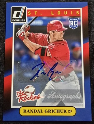 2014 Donruss the Rookies Randal Grichuk RC Auto #75 St Louis Cardinals       