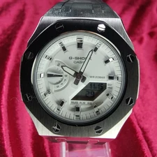 New G SHOCK GMA S2100 7A Custom Rubber Band Silver