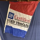 Vintage GM Certified Used Car Flag Sign Chevy Man Cave Collectible