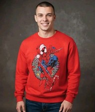 Spider-Man Holiday Boys Graphic Print Sweatshirt Red Size 18
