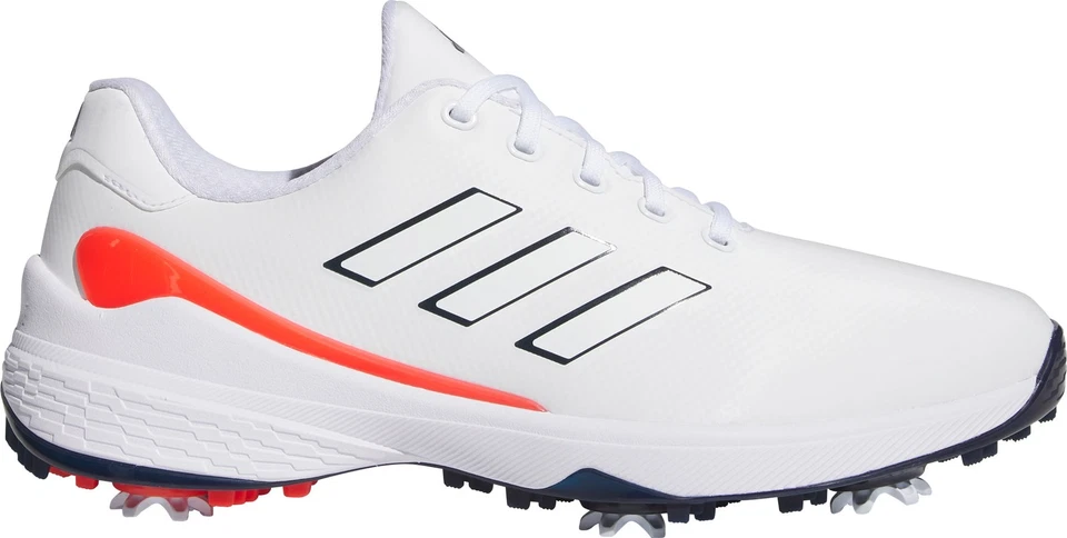 adidas ZG23 Spiked Mens Golf Shoes White Sneakers 3 Stripes