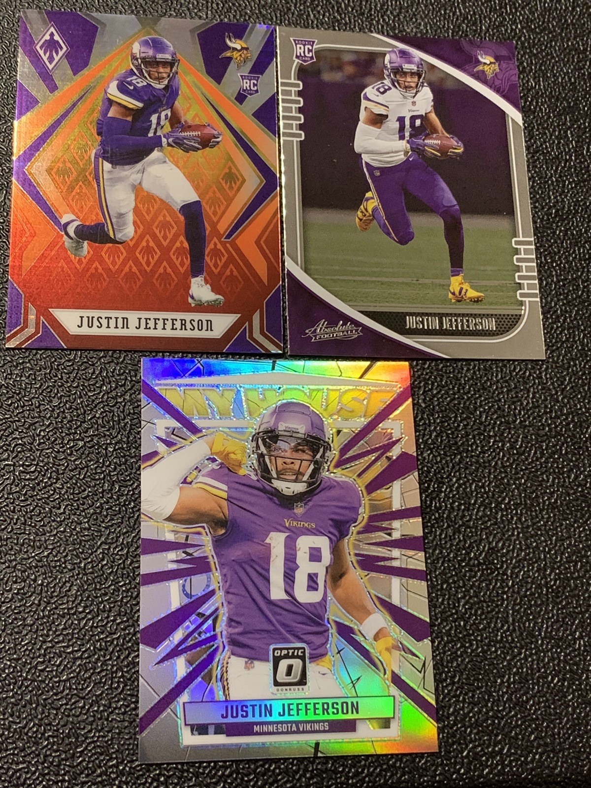 3 Cards 2020 Phoenix JUSTIN JEFFERSON RC Absolute Rookie My House Silver Vikings