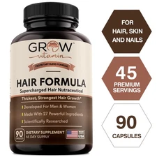 Grow Vitamin Hair Formula - Healthy Hair, Skin, Nails, Reducing Hair Loss Biotin