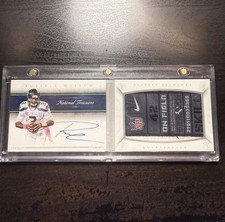 1/1 2015 Panini National Treasures Russell Wilson Jumbo Signatures Laundry Tag