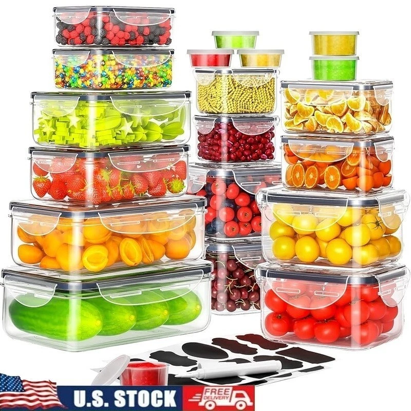 40 PCS Airtight Food Storage Containers W/ Lids Stackable Meal Prep Set Home New