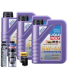 Motoröl 5W40 LIQUI MOLY 3L+HENGST Ölfilter +Spülung +Cera Tec
