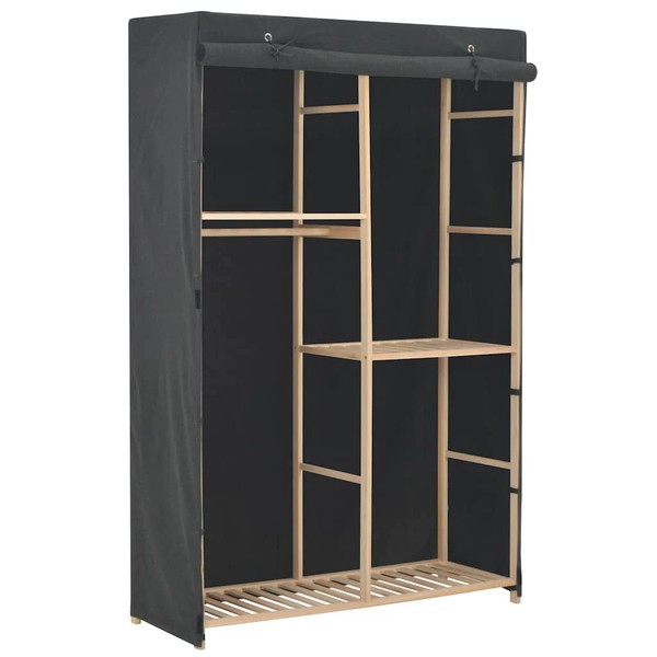 Vidaxl 3-Stufiger Kleiderschrank Grau 110 X 40 X 170 Cm Stoff Neu-image
