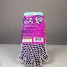 Lotus Non Slip Yoga Gloves One Size Fits Most Purple  Gray Unisex Adults