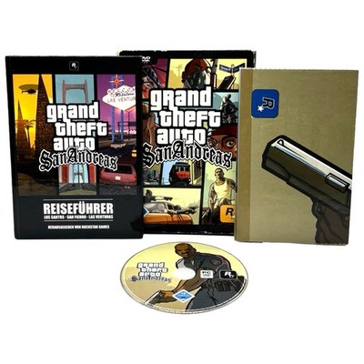 GTA San Andreas PC DVD gereinigte Hülle Handbuch Reiseführer Poster USK 16