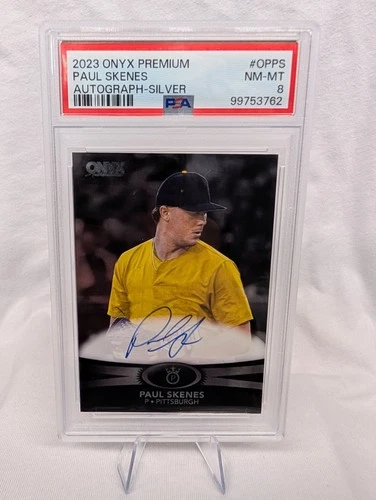 2023 Onyx Premium Paul Skenes #OPPS RC Silver On Card Auto /80 - Pirates PSA 8