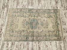 Oriental Oushak Rug Vintage Handknotted Wool Vegetable Dyed 5.6x8.8 Ft