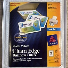 Avery White Two-sided Printable Clean Edge Business Cards 28877 120 Ct Open Pack