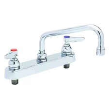 T S Brass B-1123 Low Arc Kitchen/Bathroom Faucet, Manual, 8" Mount, 2 Hole