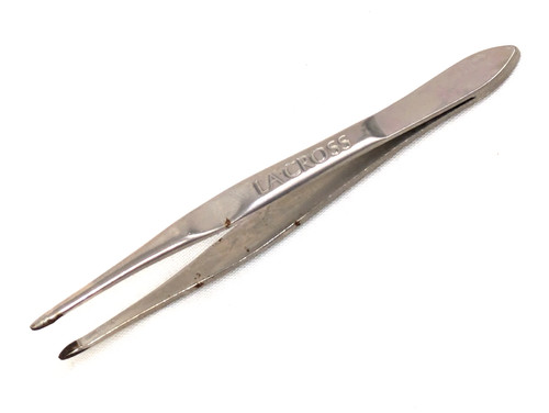 LA CROSS Tweezers 3 1/2" Long Pointed Tip Vintage Lacross Metal Beauty Tool USED