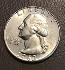 1962-P Washington Quarter, 25C, BU MS, 90 % Silver