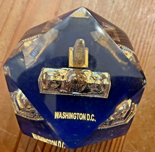 Presse-papier Lucite 14 faces ~ Capitole et Washington Monument ~ Or