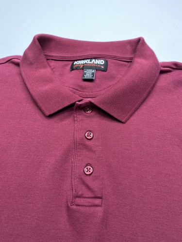 Kirkland Signature Golf Polo Shirt Sz XL Burgundy Short Sleeve Cotton - Picture 4 of 7