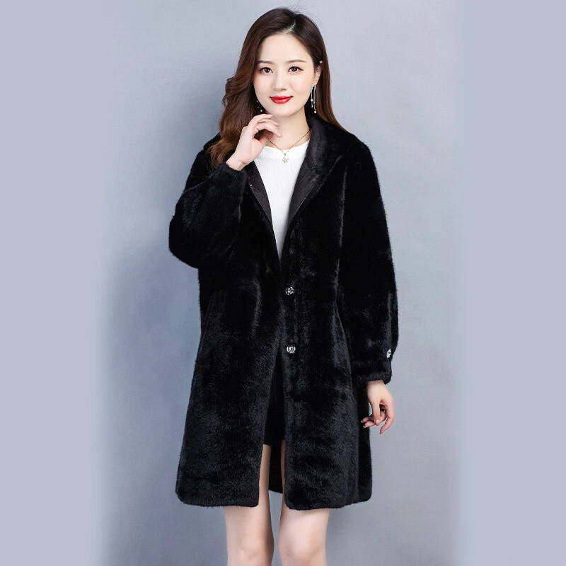 Novo Casaco de Pele de Vison Real de Luxo Feminino Casaco Longo de Pele de Vison com Capuz Jaqueta de Pele de Vison - Imagem 2 de 4