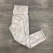 Zyia Active Size 4 Silver Camo Metallic Pocket Light N Tight Hi-Rise Capri 20” 