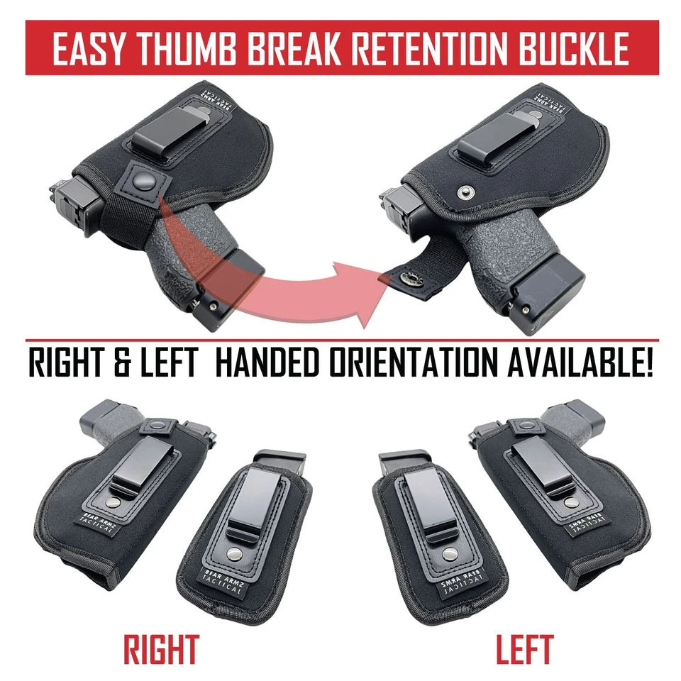 Concealed Carry Universal IWB Holster I Fits Glock S&W Shield Sig 380 9mm 40 45 - Image 4 of 4