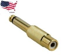 6.35mm 1/4" Mono Male Jack to RCA Female-Plug Audio Adapter Cable Converter