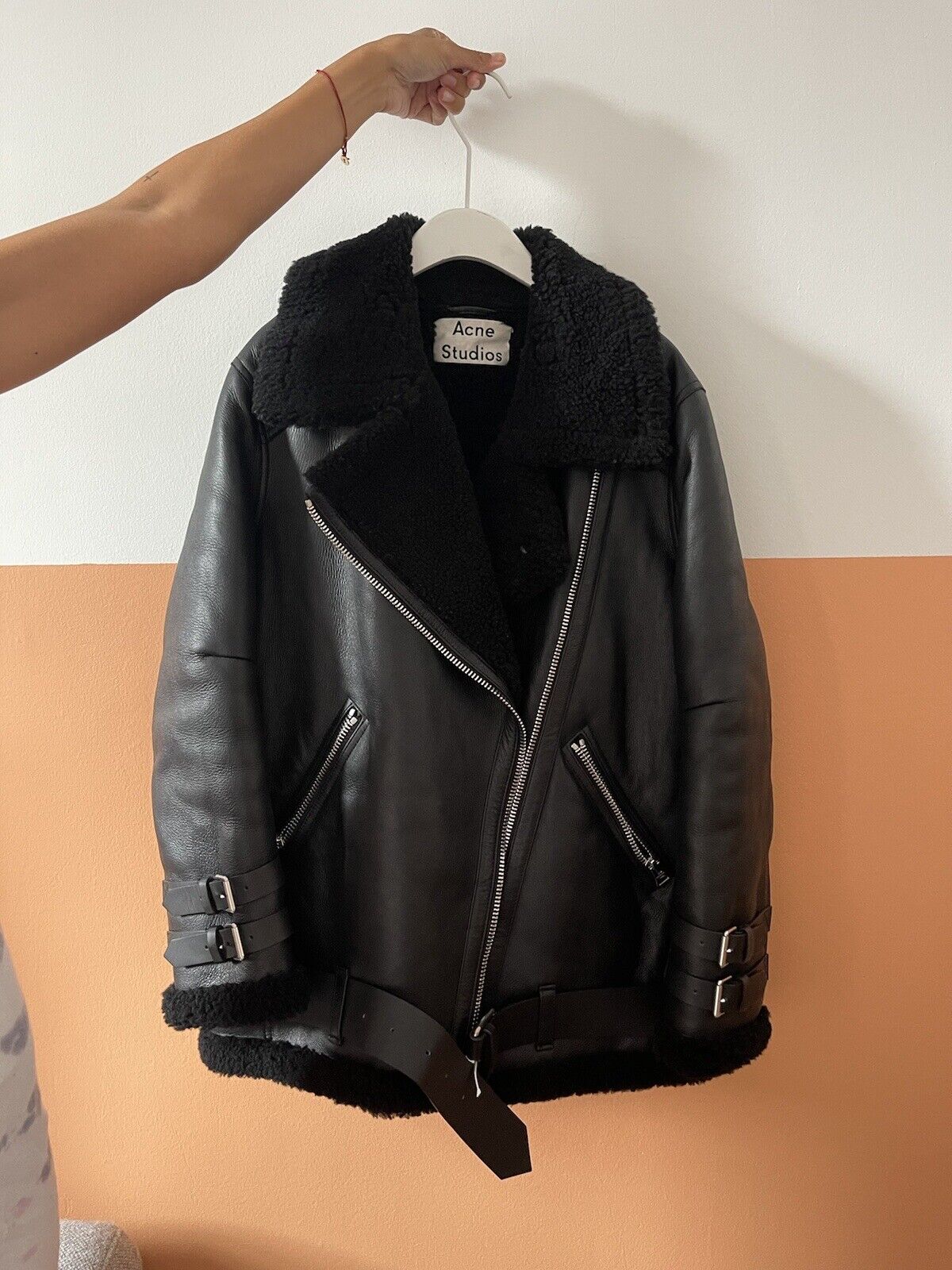 Acne Studios Velocite Shearling Moto Jacket | eBay