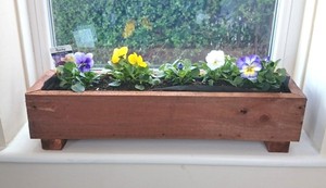 Rustic Wooden Planter Window Box Herb Garden House Plant Pot Handmade  eBay